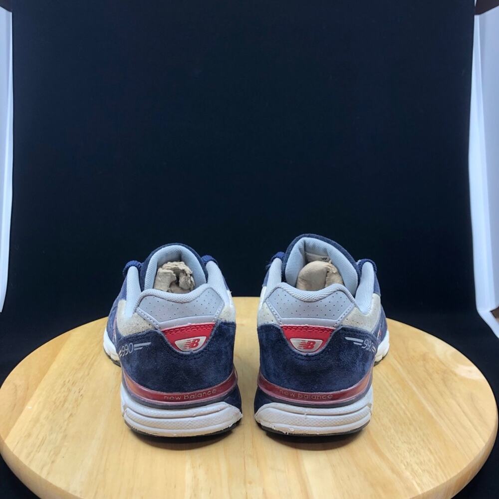 New Balance Kids 990v4 Running Suede Navy Gray KJ9904TG Size 7 - Picture 6 of 10